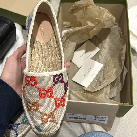 AUTHENTIC Gucci Rainbow Espadrilles BRAND NEW NEVER WORN. - Picture 1 of 6
